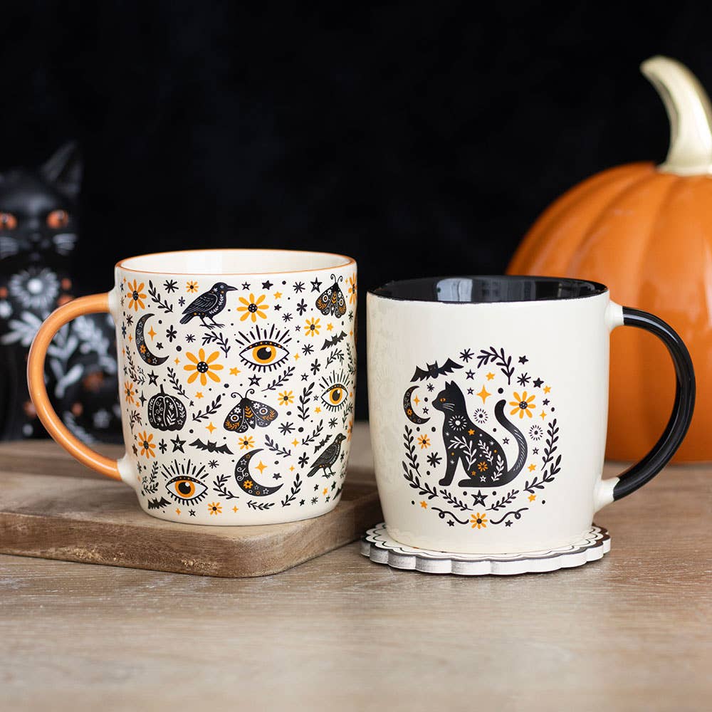 Frightful Folk Print Halloween Mug