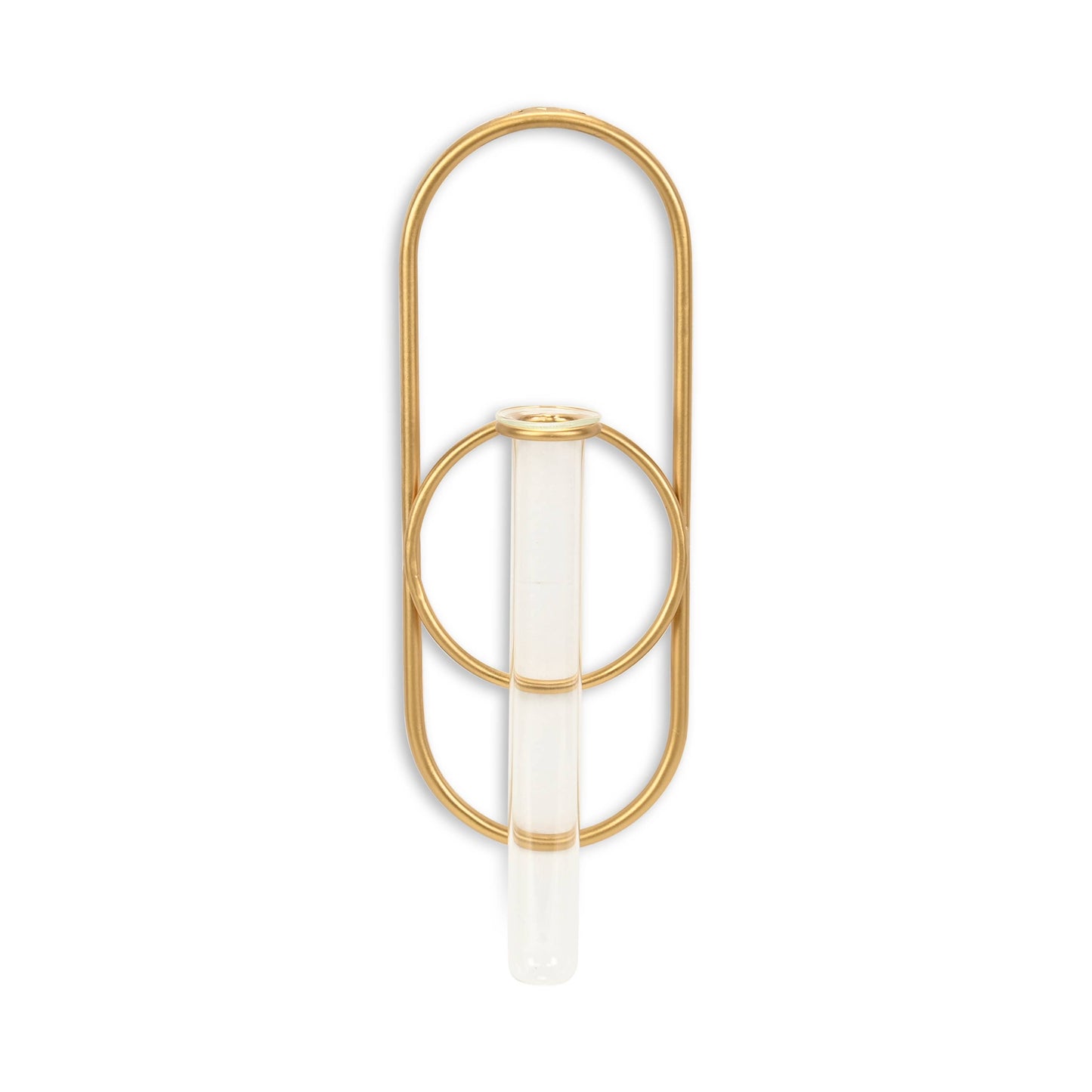 Sephra Metal Loop Glass Wall Planter: Gold