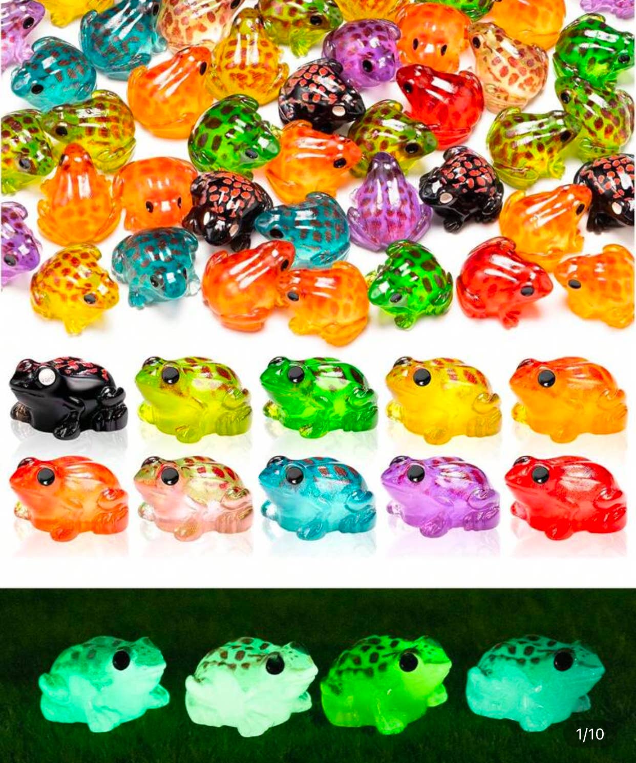 Glow in the Dark Acrylic Frogs