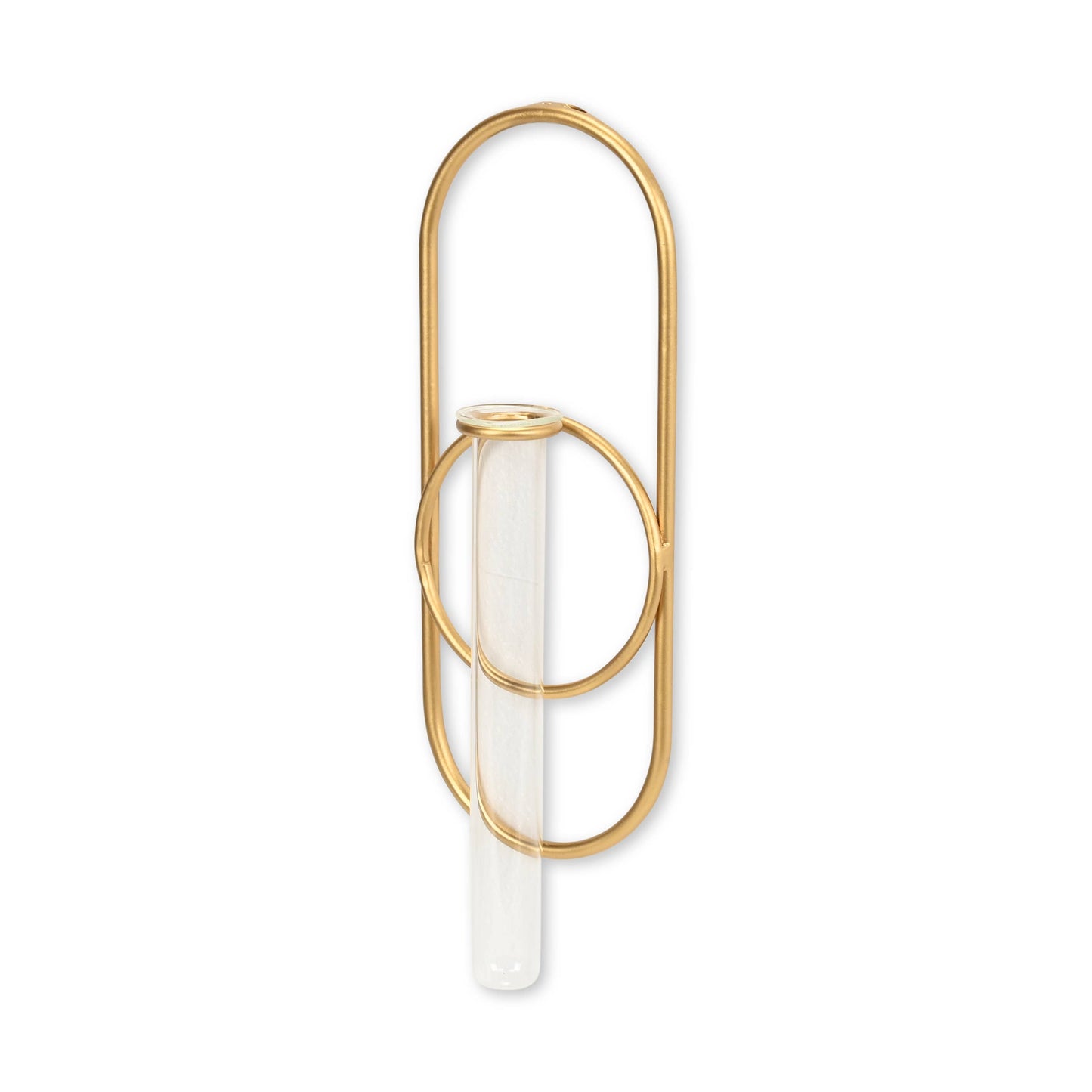 Sephra Metal Loop Glass Wall Planter: Gold