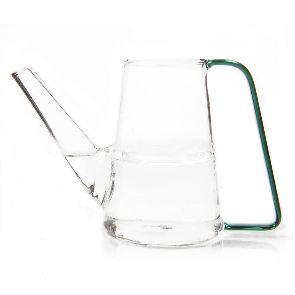 Colorful Glass Plant Watering Can: Green