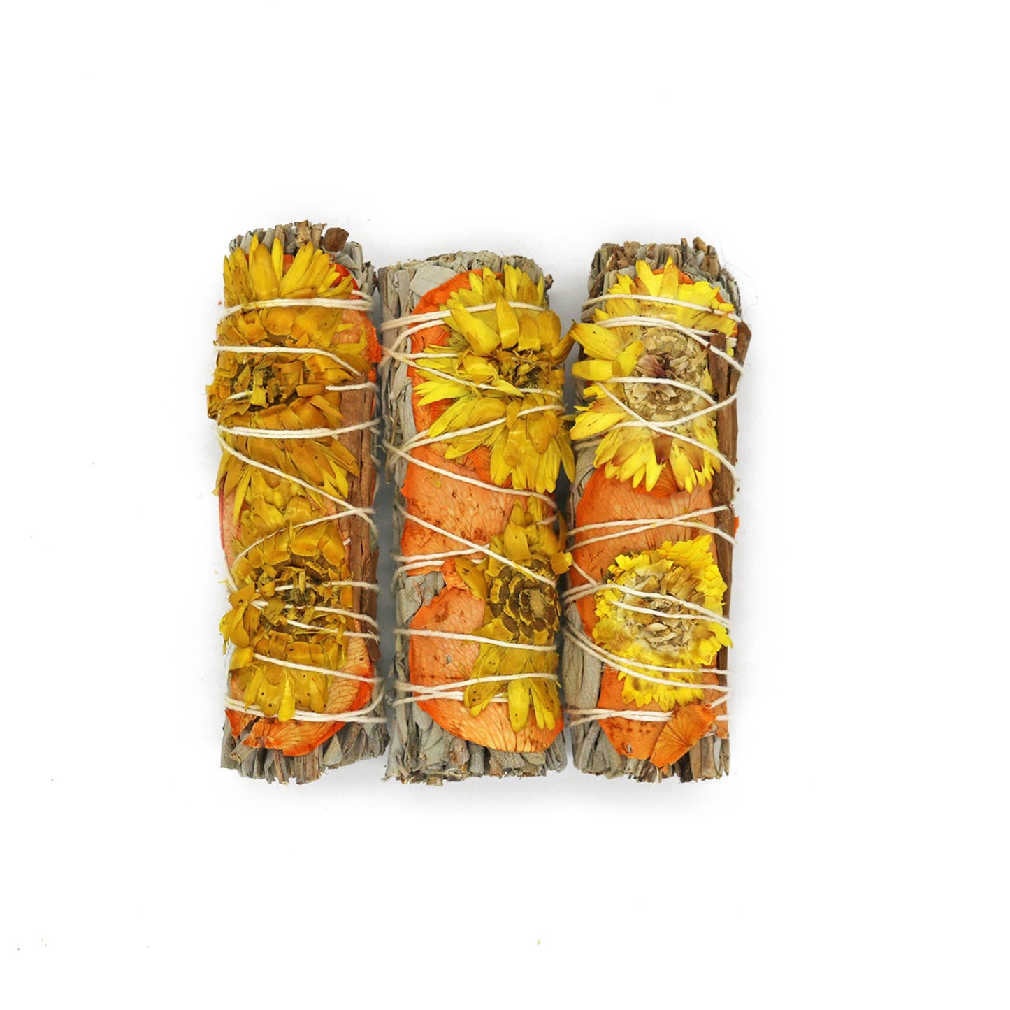 White Sage Smudge Stick, Rose & Cinnamon - Indian (4 in.)