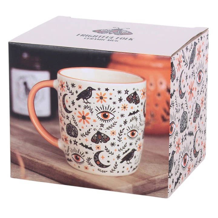 Frightful Folk Print Halloween Mug