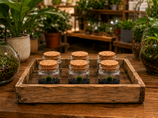 Obsidian Small Marimo Moss Ball Terrarium - 6-Pack