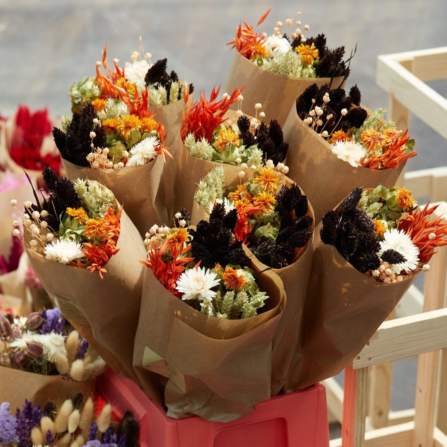 Dark Amber Dried Flower Bouquet | Fall & Autumn Home Decor
