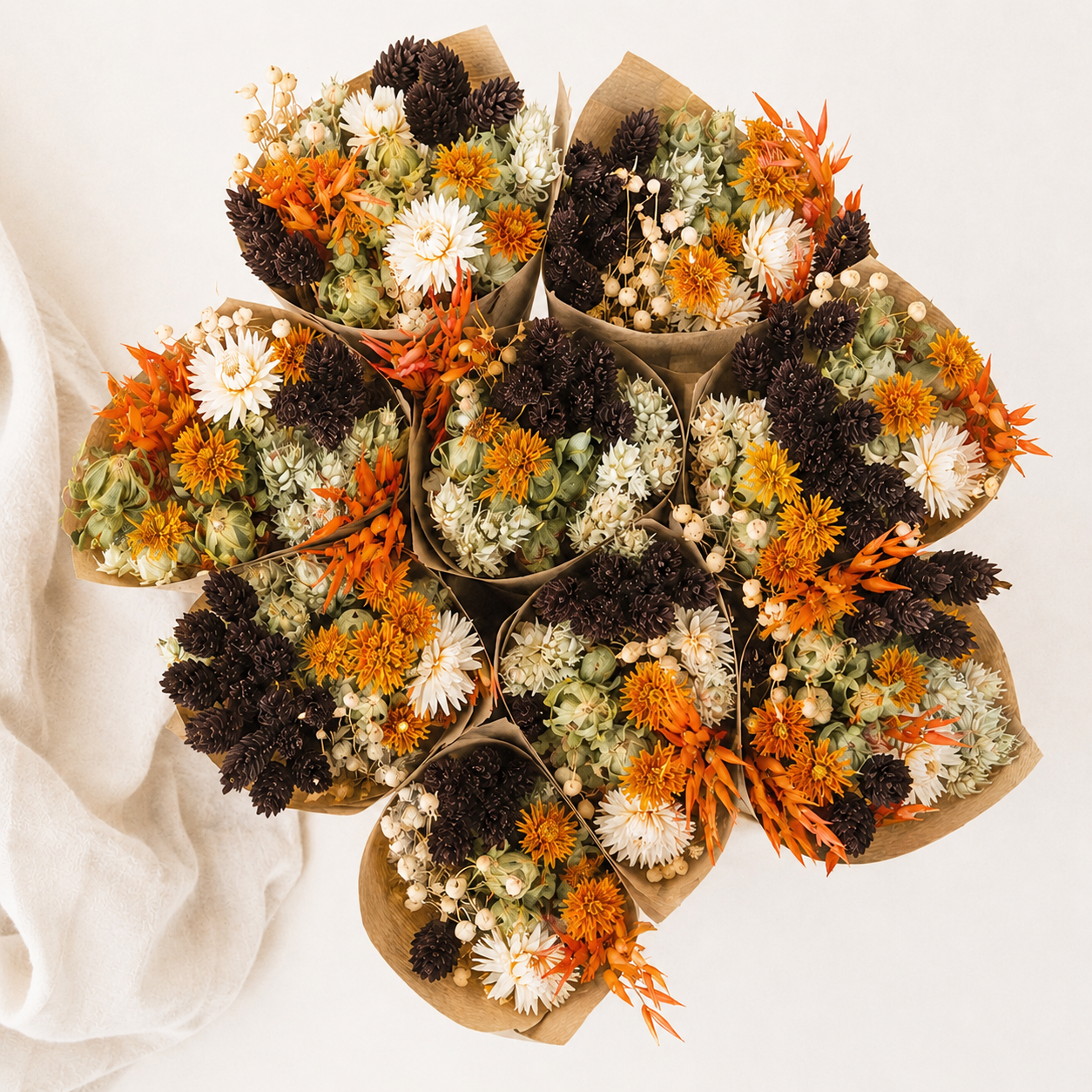 Dark Amber Dried Flower Bouquet | Fall & Autumn Home Decor