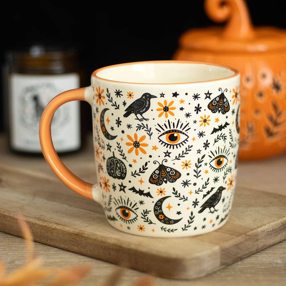 Frightful Folk Print Halloween Mug