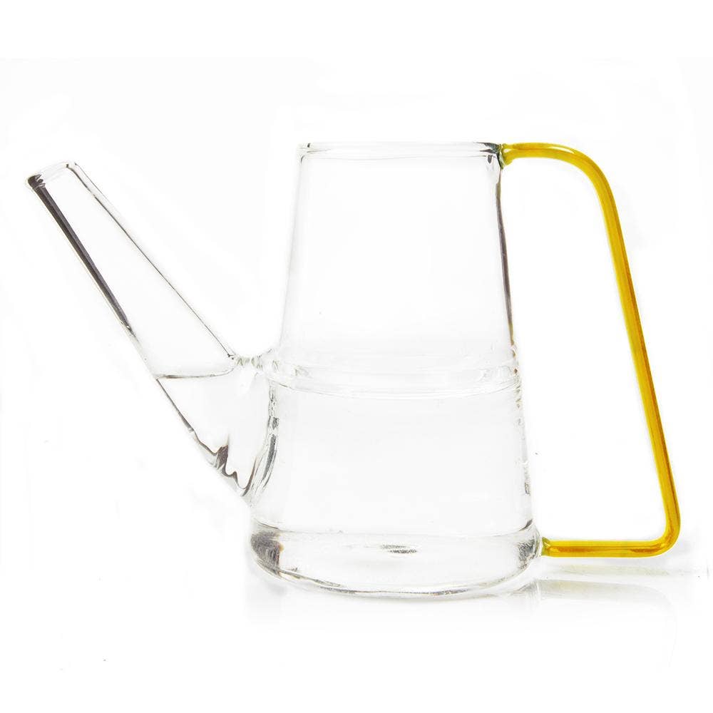 Colorful Glass Plant Watering Can: Green