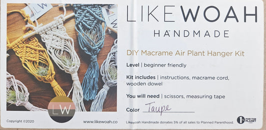 DIY Macrame Kit, airplant hanger